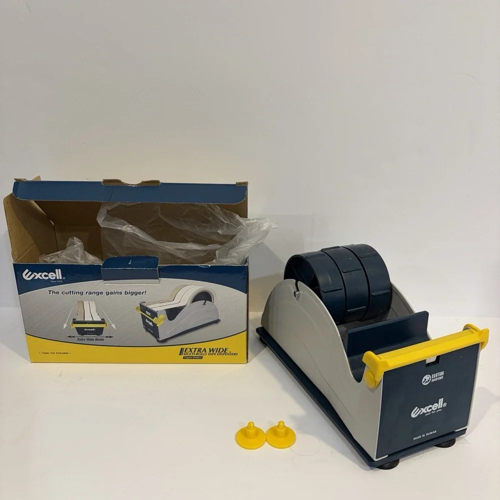 Excell ET-13371 Steel Desktop Tape Dispenser 3 in. width Suction Bottom